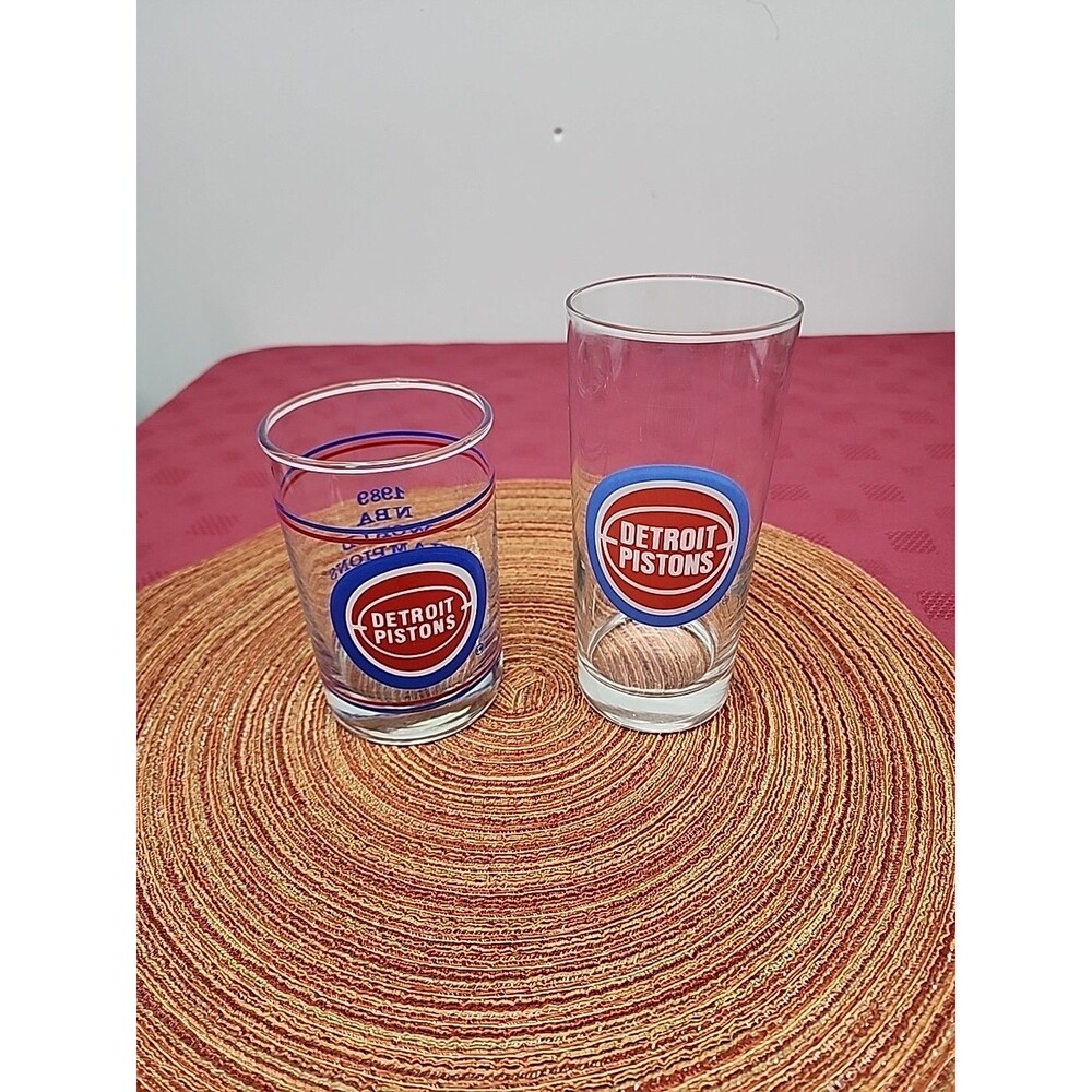 Detroit Pistons Glasses 1989 NBA World Champion Glass W/ Palace Gameday Giveaway - Picture 12 of 12